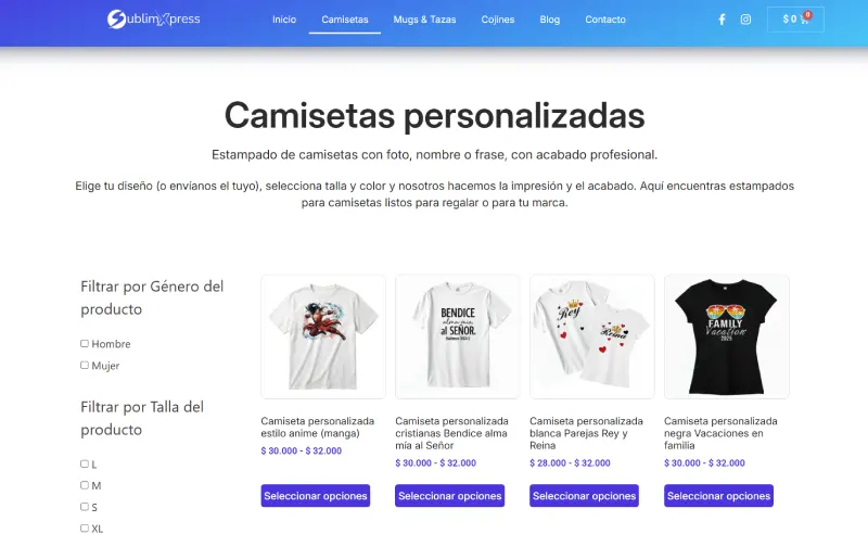 sublimxpress.com diseño web 2